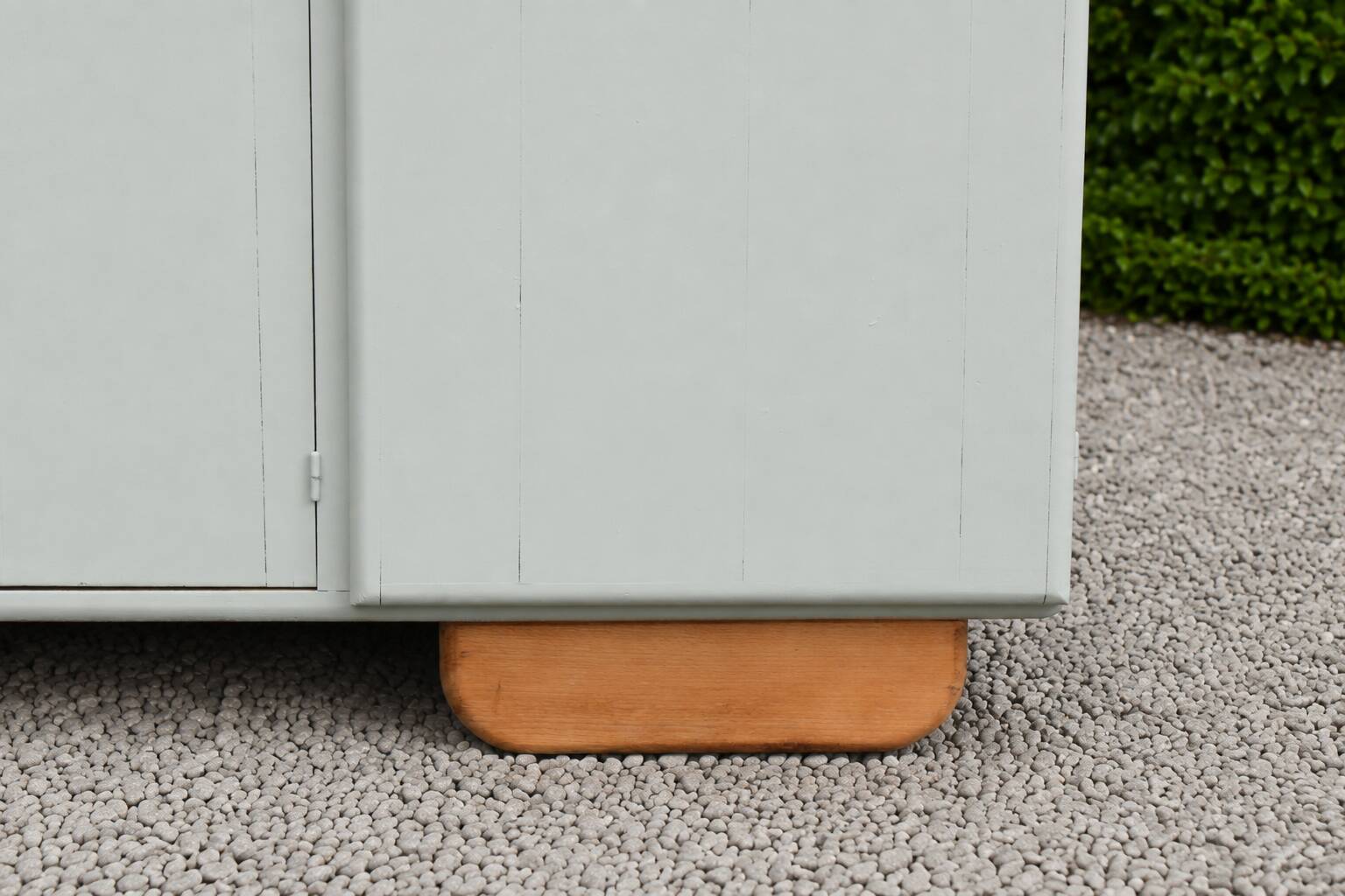 Renovated vintage buffet in Mado style – Celadon Libéron and natural wood – 13