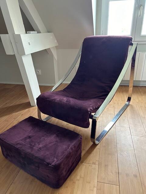 Vintage armchair & ottoman 70s