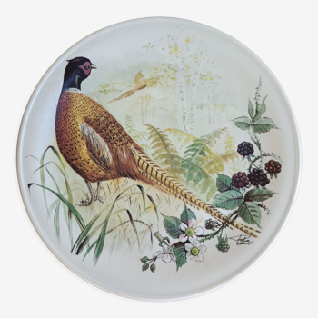 Porcelain seat Limoges pheasant decoration