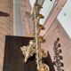Antique candle holder in bronze and brass nineteenth century.