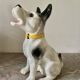 DESVRES earthenware dog with sulphide eyes, 1950