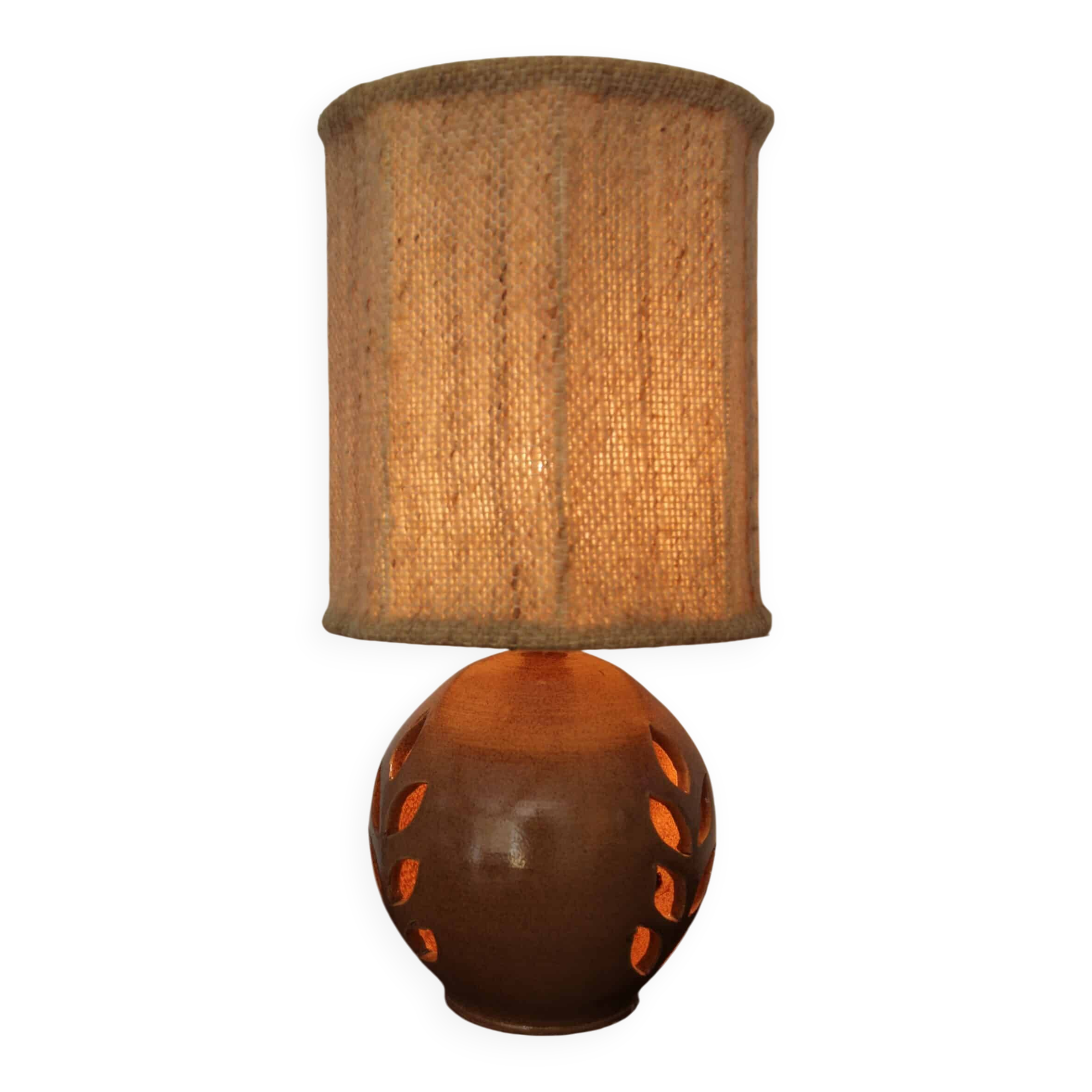 Lattice stoneware lamp