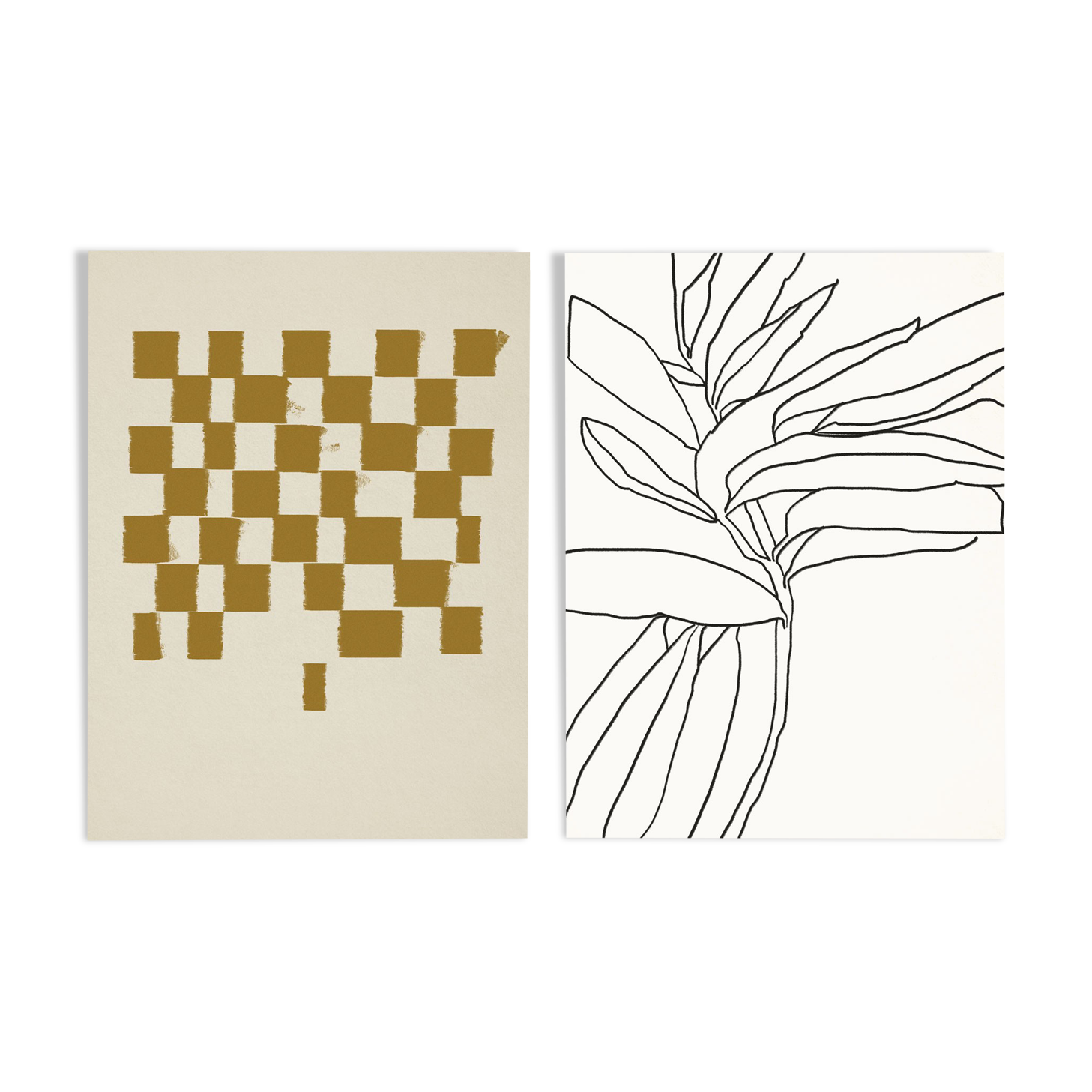 Pair of prints, checkered wall art set of two, 50x70cm