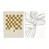 Pair of prints, checkered wall art set of two, 50x70cm
