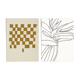 Pair of prints, checkered wall art set of two, 50x70cm