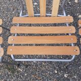 Lot de 4 chaises de bistrot fer et bois
