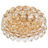 Chandelier in gilded brass and crystal glass inlaid by Palwa, Germany, 1970s.