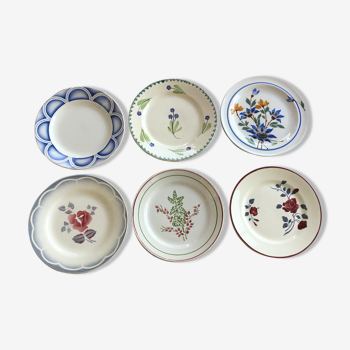 Set of 6 mismatched plates