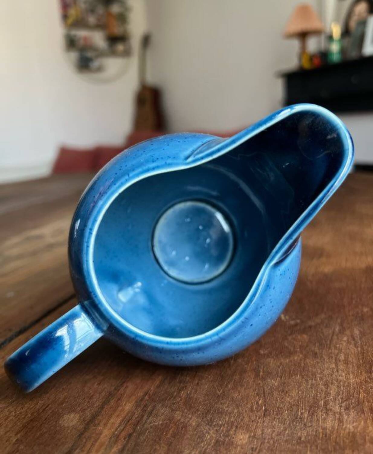 Petit pichet en porcelaine bleue Made in England