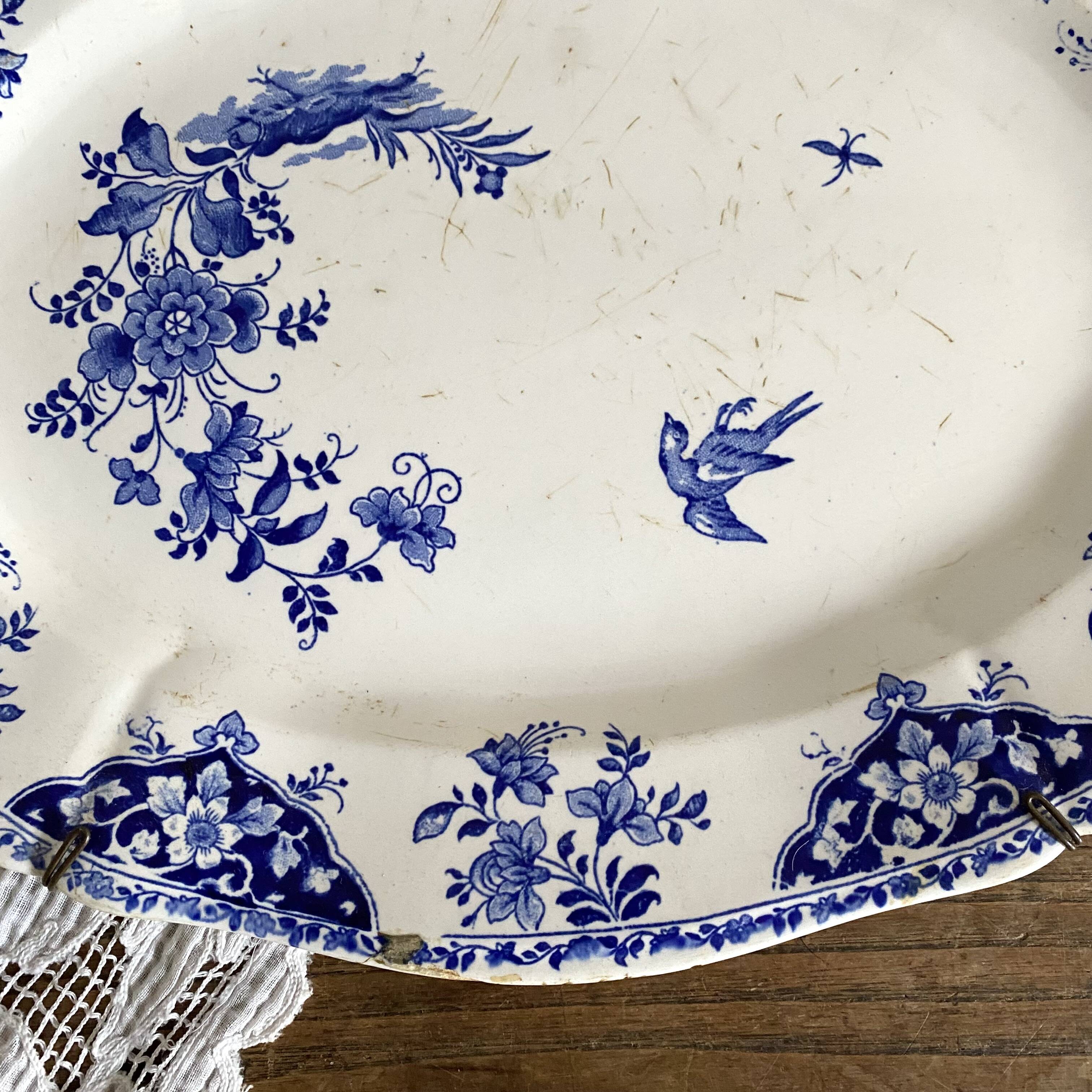 Large antique decorative Gien platter