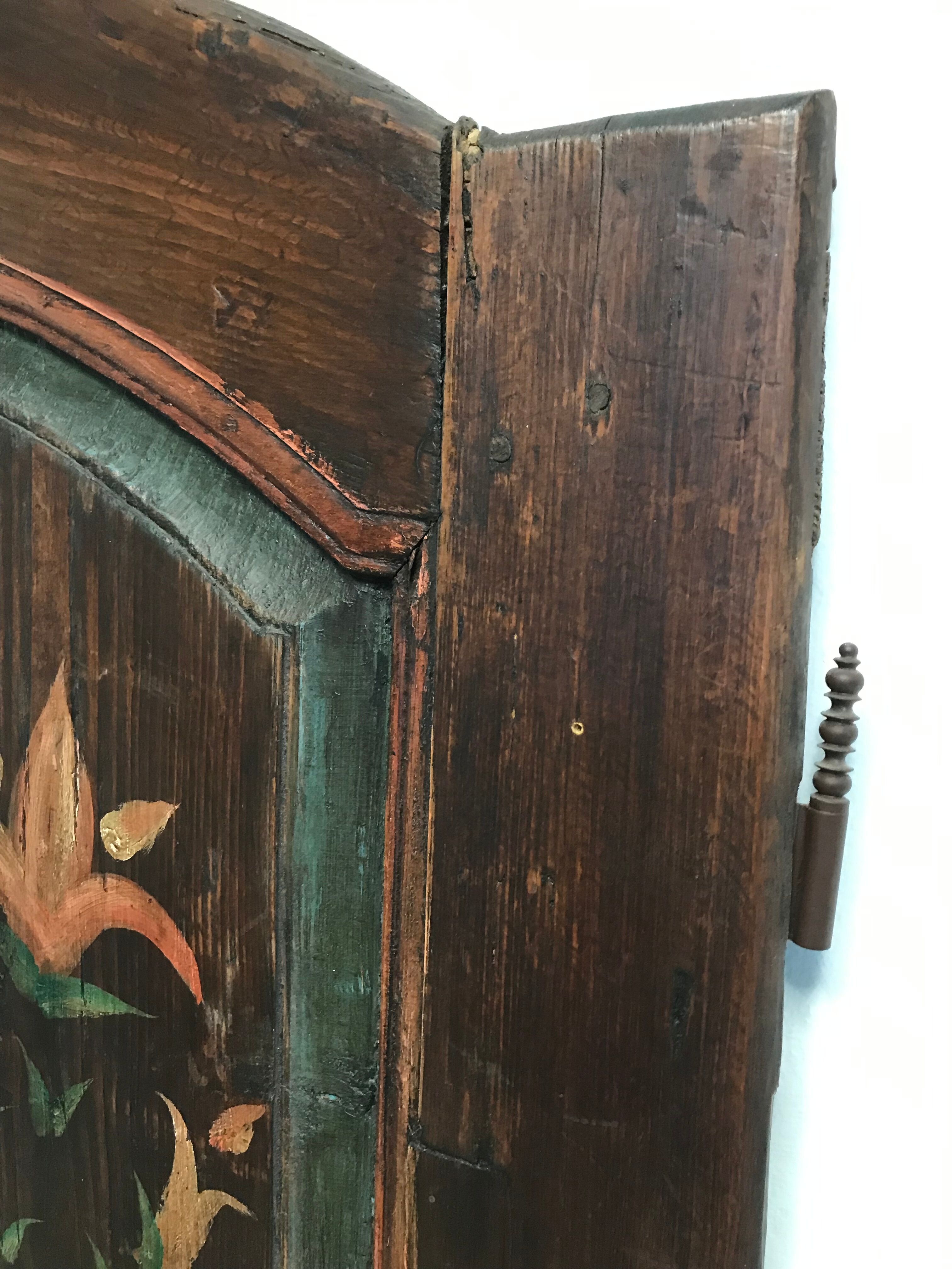 Old double door painted wood