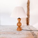 Lamp in wood and recycled cotton
