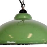 Industrial Green Enamel Factory Pendant Lamp, 1960s
