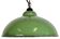 Lampe suspendue en émail vert industriel, années 1960