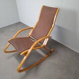 1930s Art Deco Czechoslovak Bentwood Rocking Chair with Original Upholstery