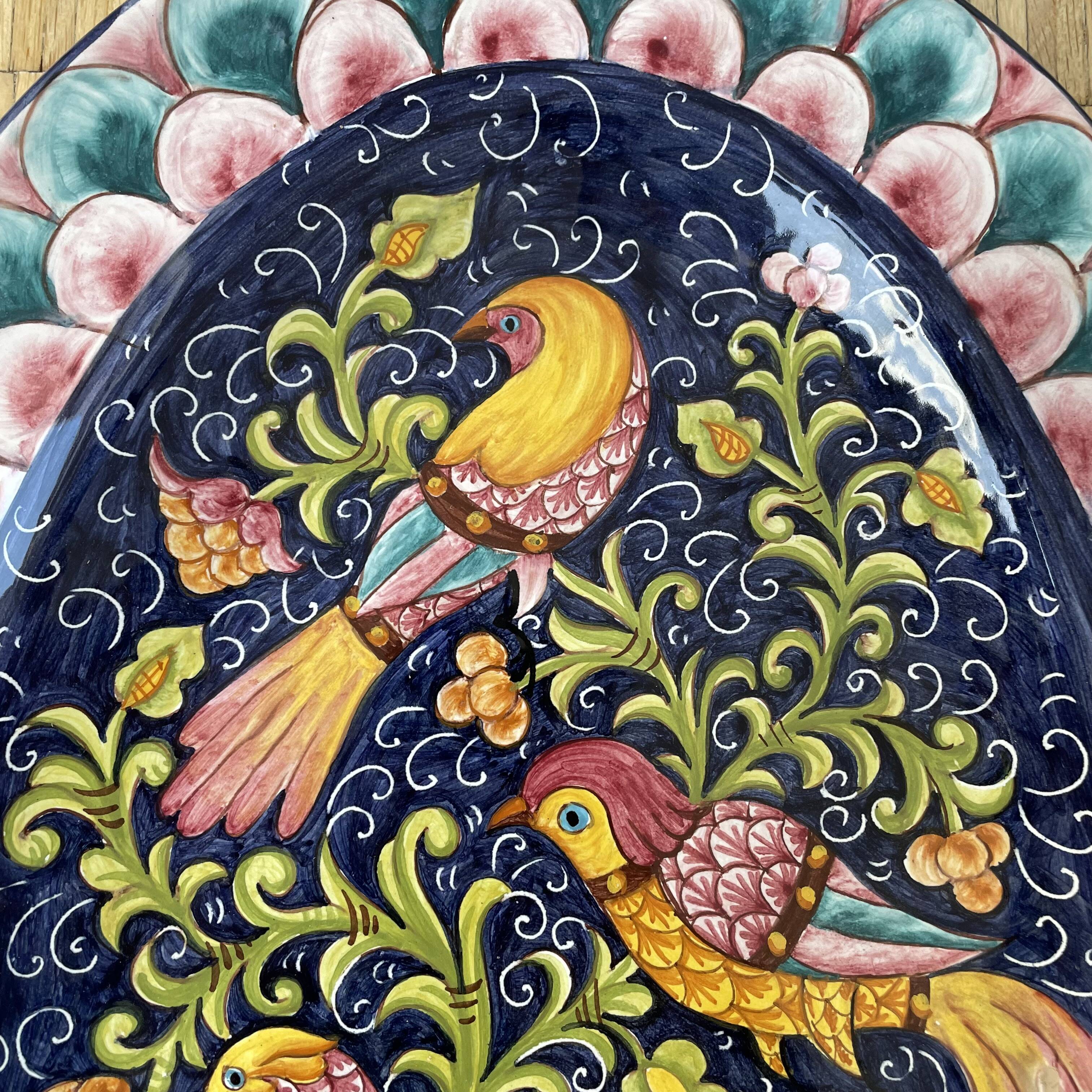 Grand plat décoratif de Baffoni Gubbio Italie