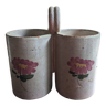 Vase double, céramique fleurie