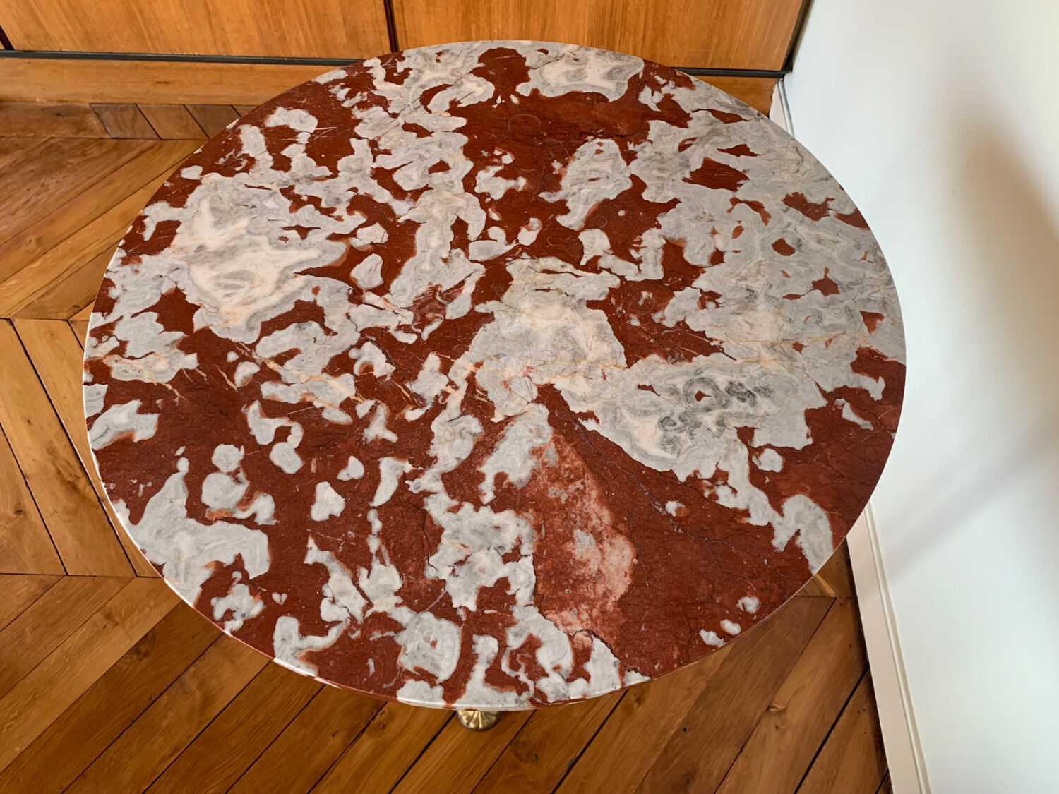 Marble top pedestal table