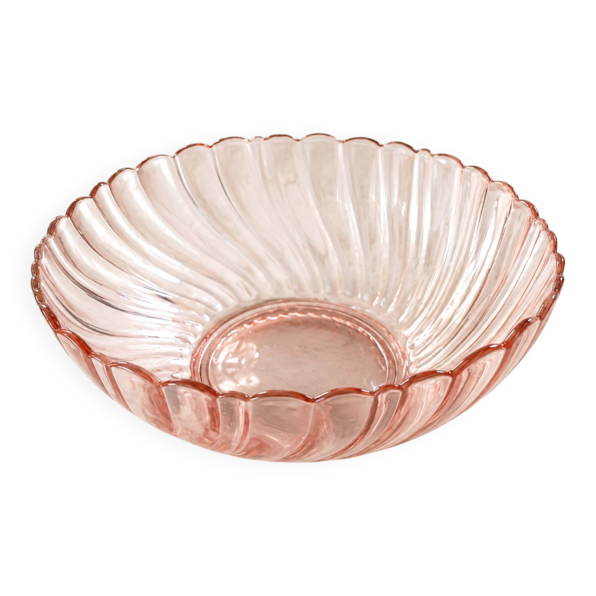 Saladier Arcoroc Rosaline rose – années 70