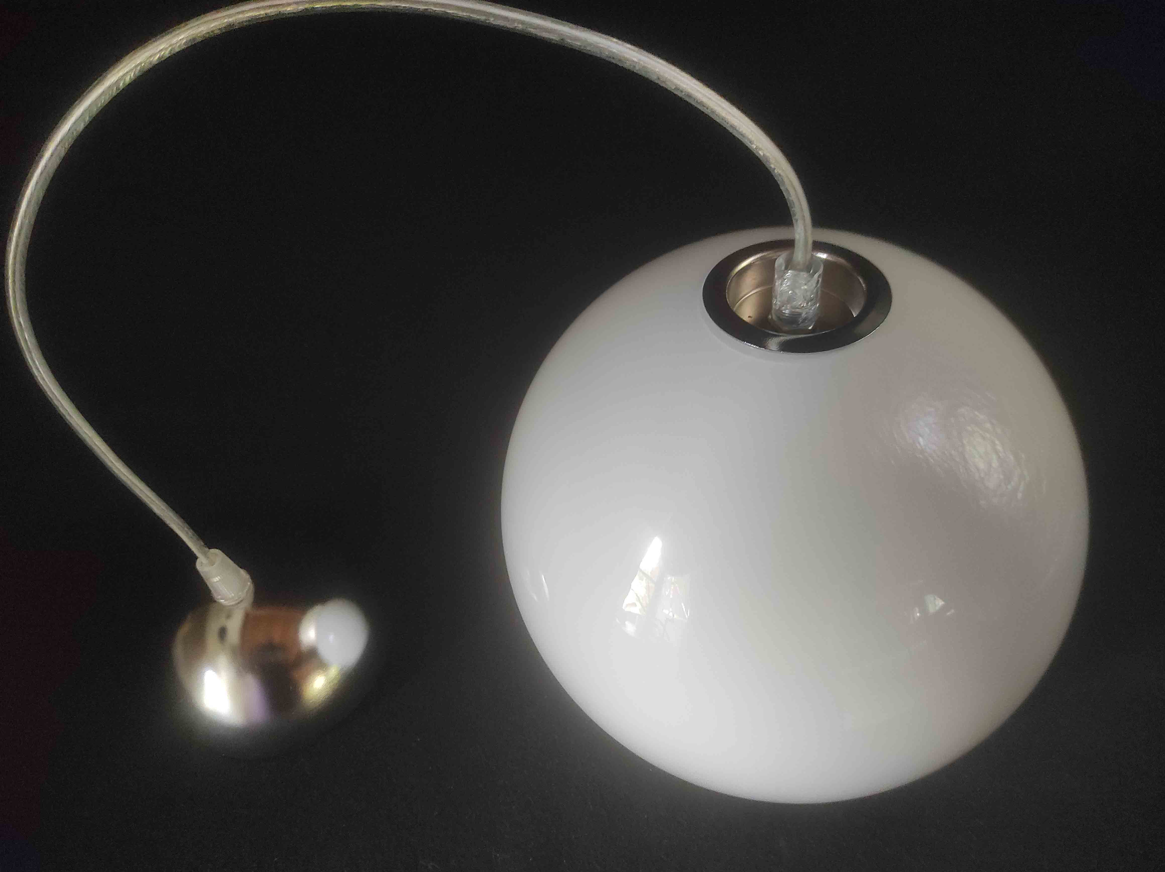 Opaline white globe pendant light