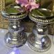 Set of 2 mercurized glass candle holders