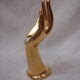 Golden hand soliflore vase, 70s baguier