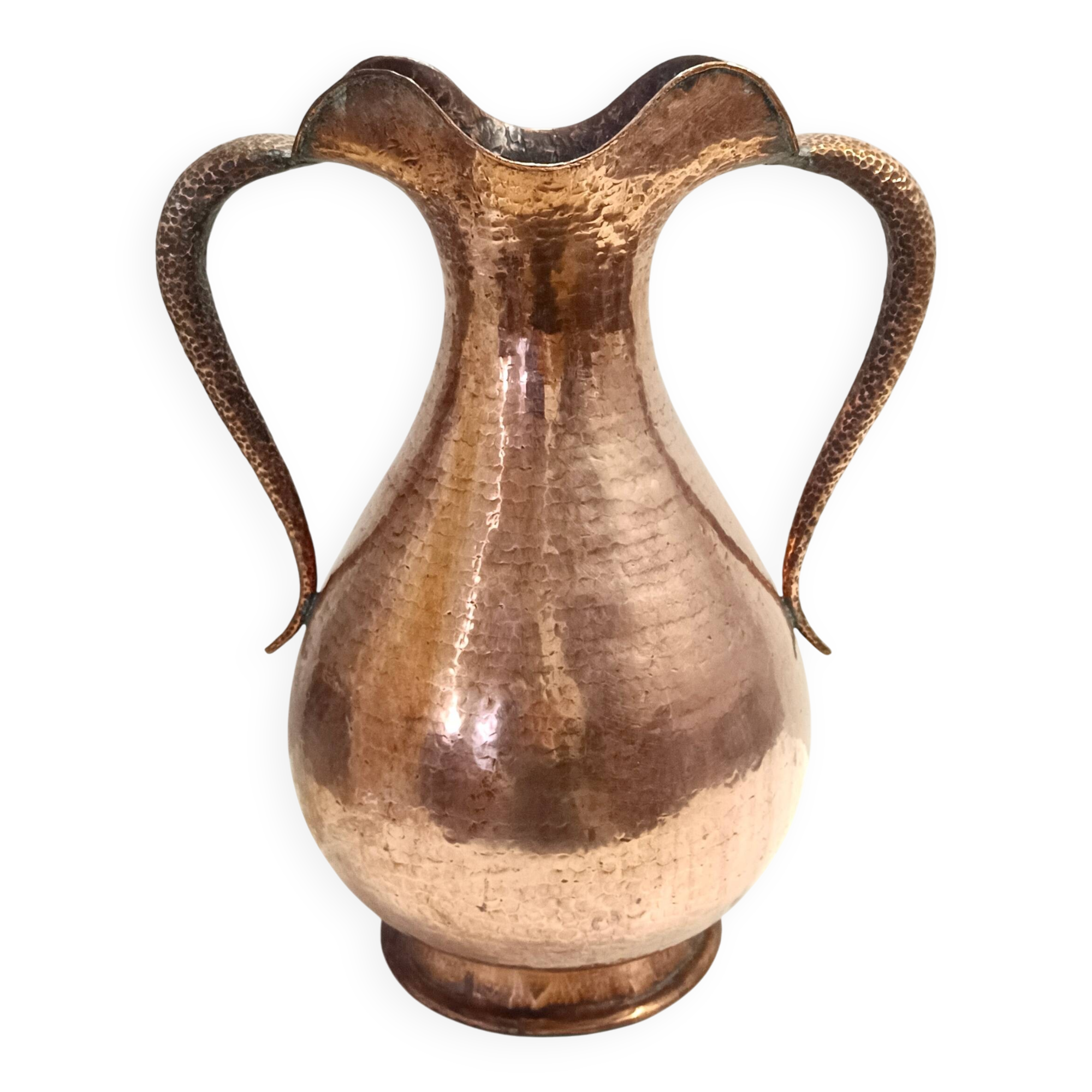 Embossed Copper Amphora Vase / Umbrella Stand by Egidio Casagrande, Italy