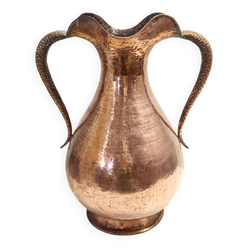 Vase amphore / porte-parapluie en cuivre gaufré par Egidio Casagrande, Italie