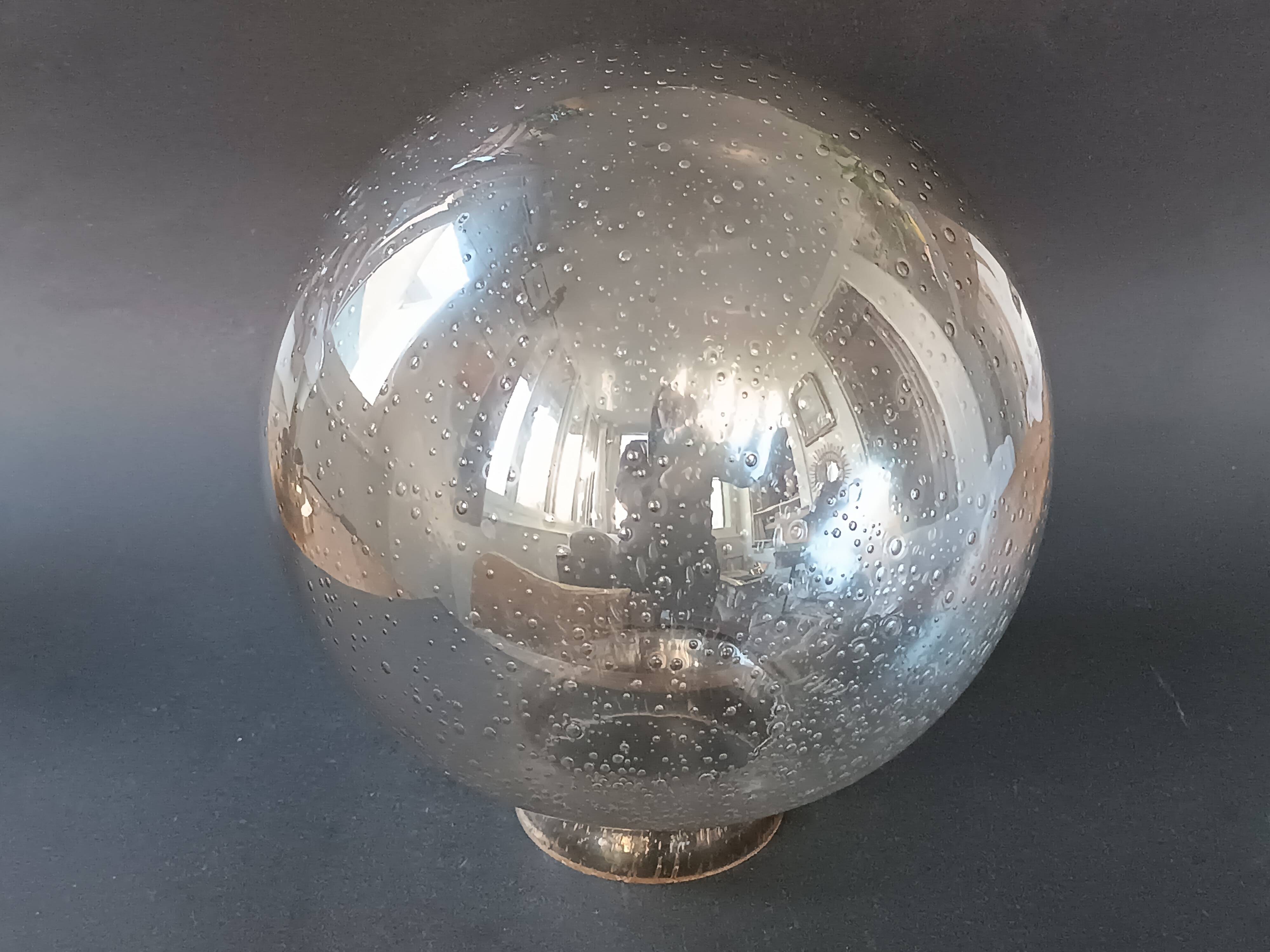 Vintage Limburg table lamp in bubbled glass and brass base