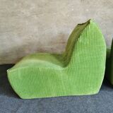 Green armchairs