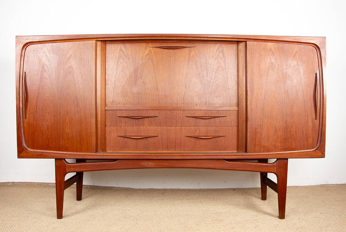 Sideboard, Danish teak Highboard, Ærthoj Jensen and Mølholm Herning 1960