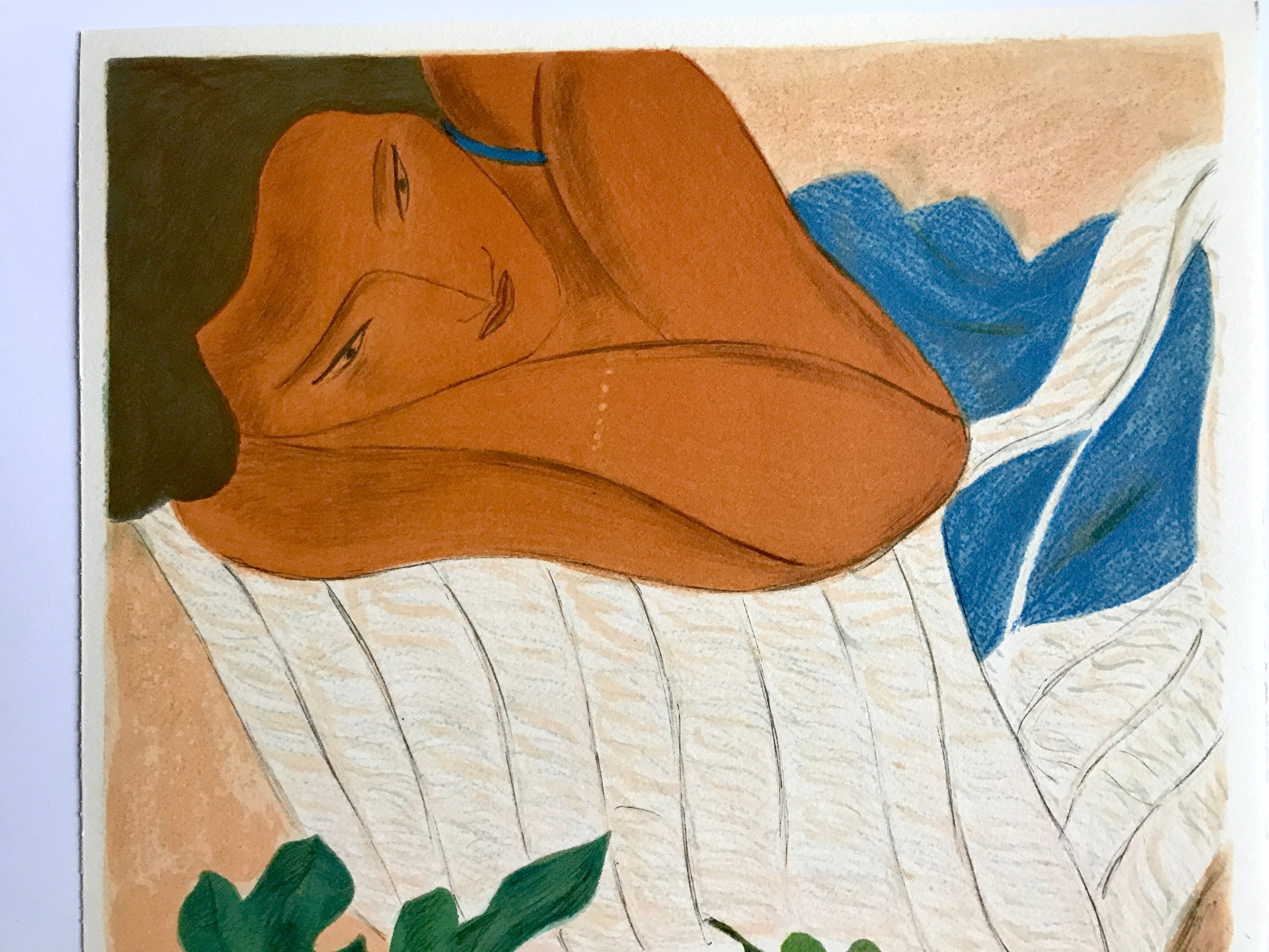 Original lithograph by Pierre Boncompain, Terrestrial Foods IV