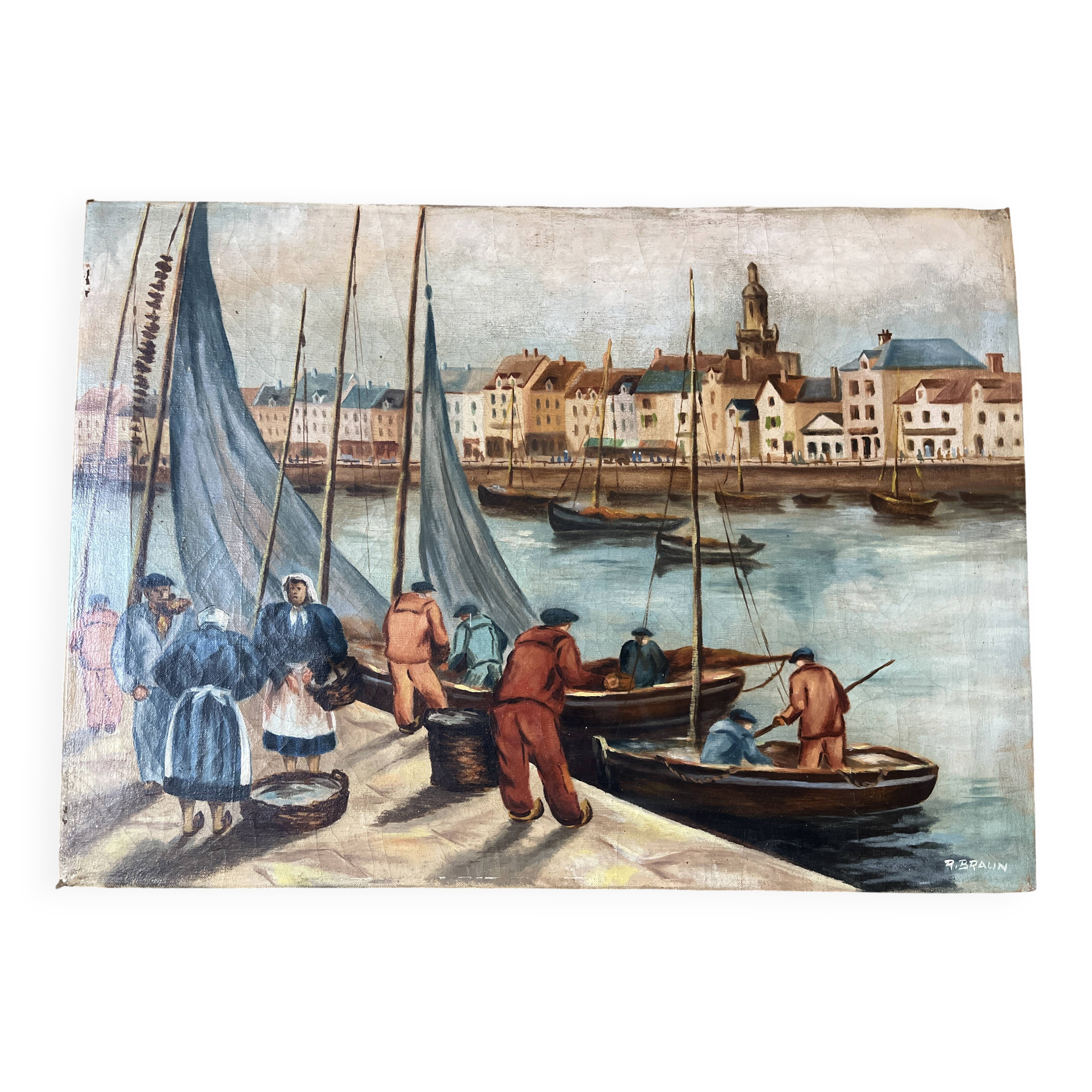 Old marine painting signed