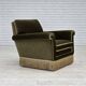 Fauteuil danois des années 1970, velours vert d'origine.