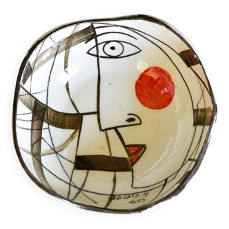 White and brown designer ceramic bowl