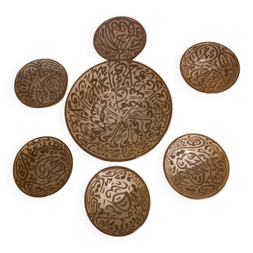 Set of 6 bowls and a salad bowl.