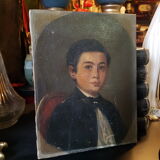 Portrait enfant sur toile 19ème