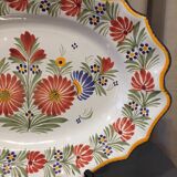 Oval serving dish Henriot Quimper floral decor