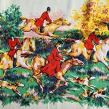 Vintage hunting tablecloth 145x125