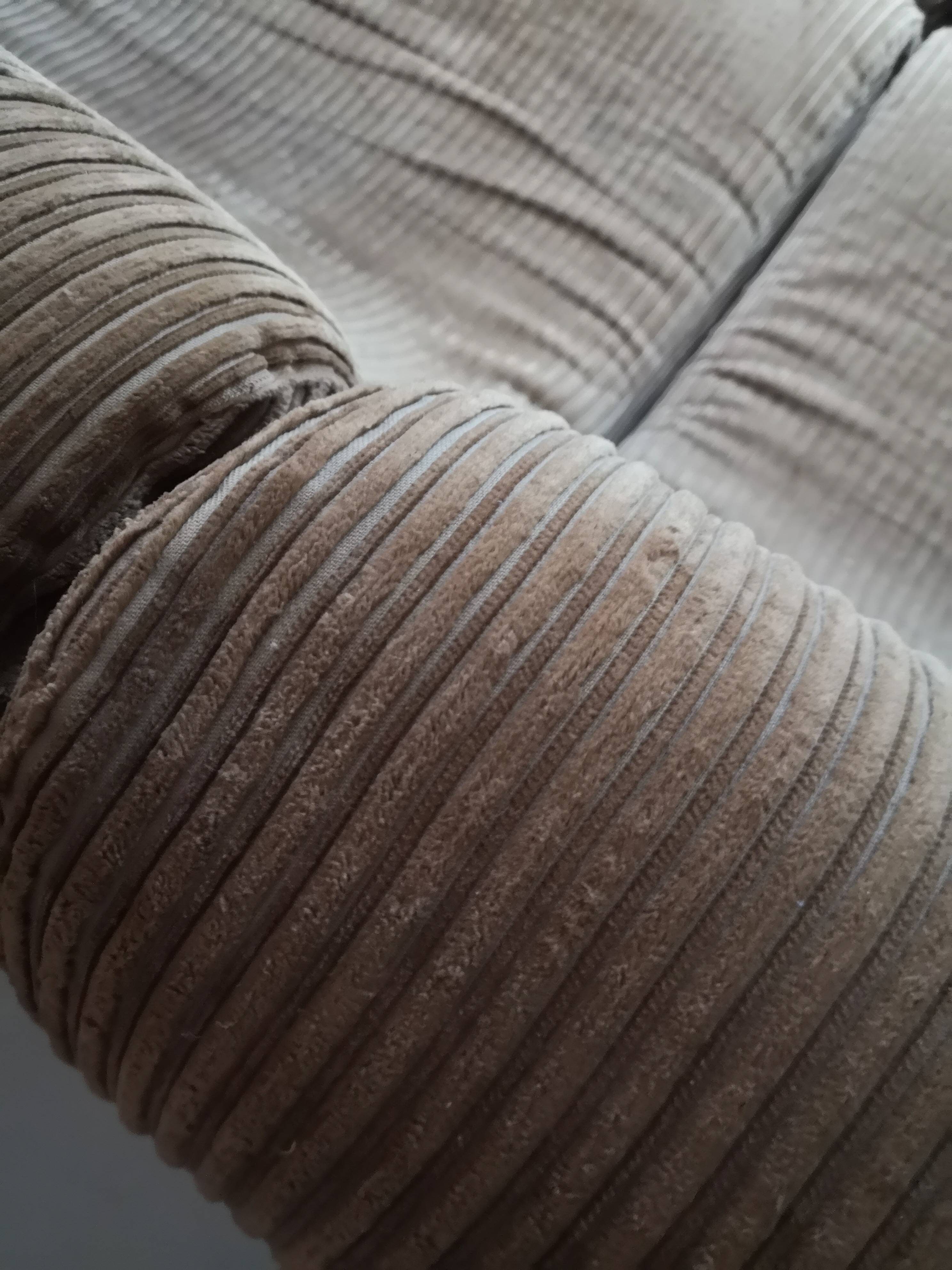 Organic-shaped modular sofa in corduroy, 1970 design