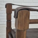 1960s, Scandinavian "Safari" lounge chair, original condition, leather, beech wood.