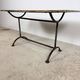 Vintage industrial bistro table with green painted wooden top
