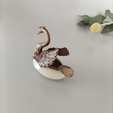 Brass and mother-of-pearl ashtray swan