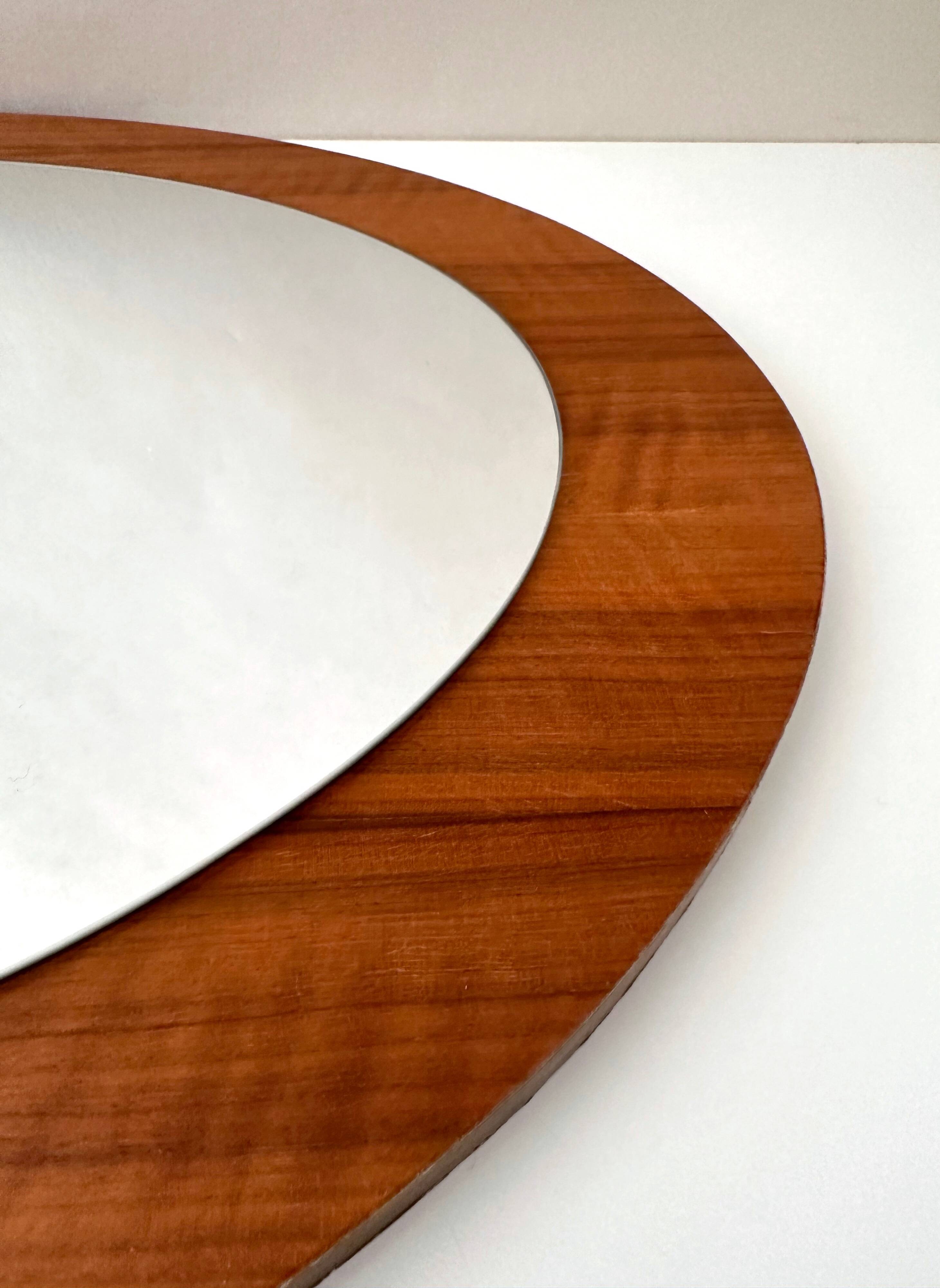 Mid-century wall mirror, oval mirror, Scandinavian design