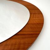 Miroir mural du milieu du siècle, miroir ovale, design scandinave
