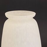 Green glass paste tulip signed Rethondes