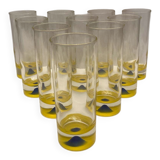 Set of 10 vintage orangeade glasses