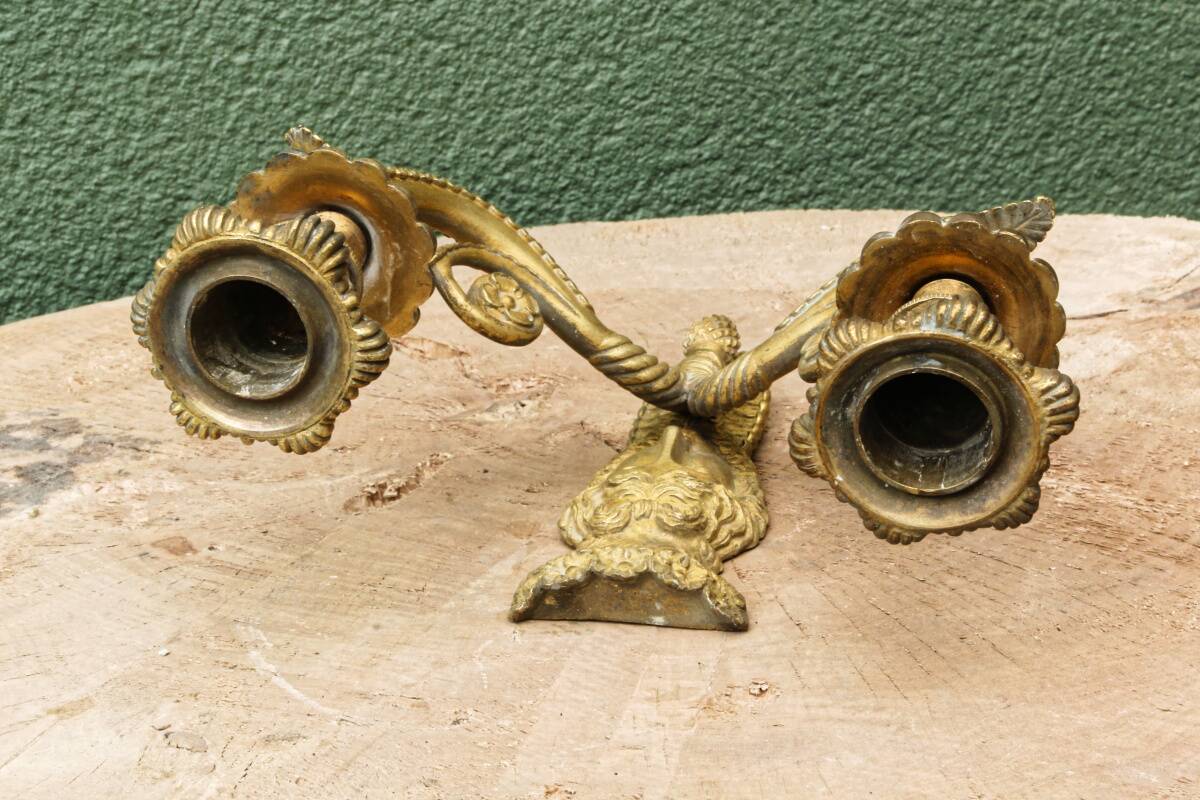 Paire d'appliques en bronze d'époque Empire