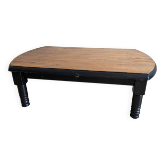 Table basse ancienne noire et bois