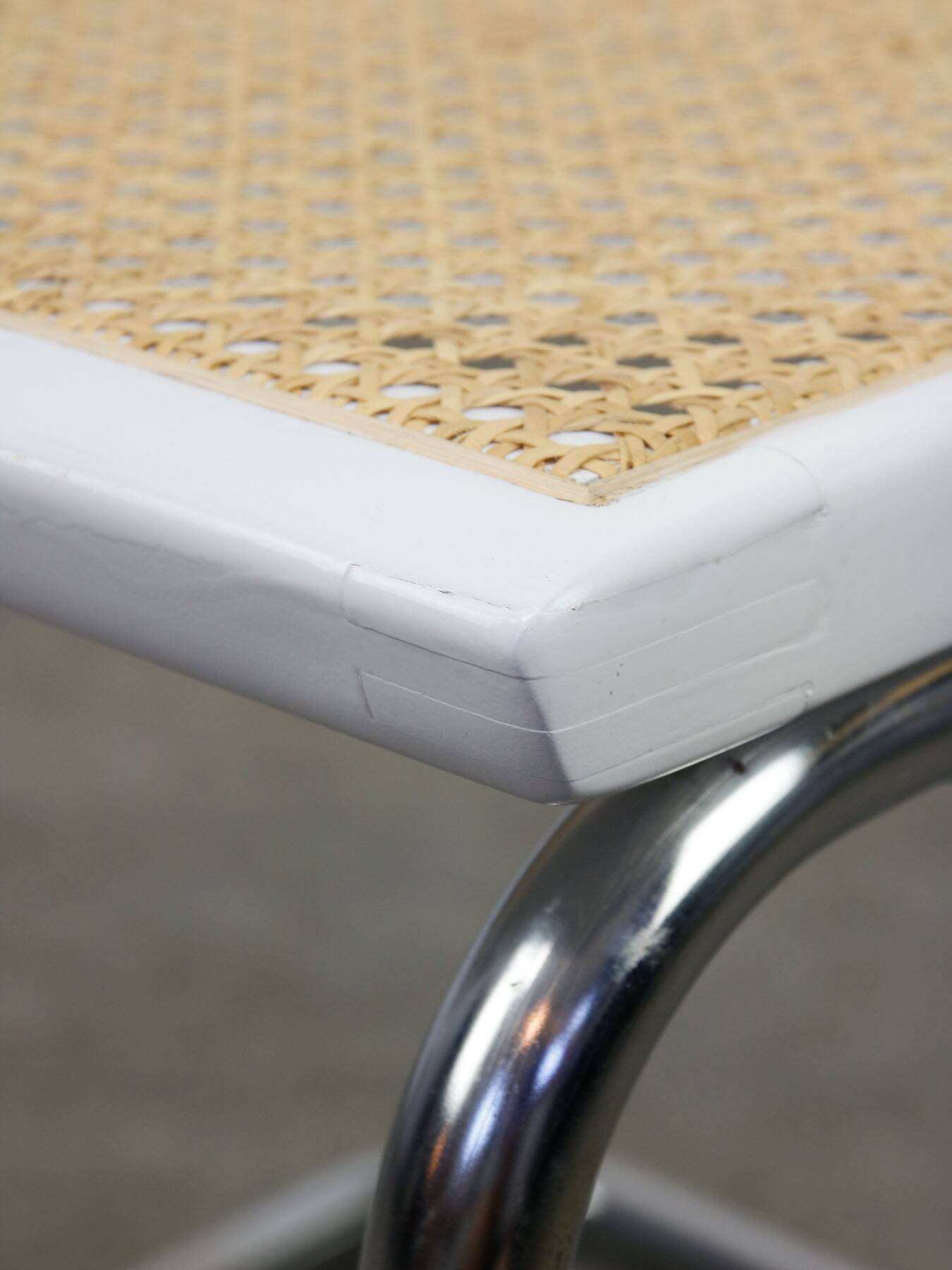 Vintage White Cesca B32 Chair by Marcel Breuer